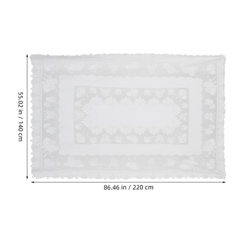 Weihnachten Spitze Tischdecke: 86,46" x 55" Dekorative Weiß Rechteckig Tischdecke - Bild 7 von 12