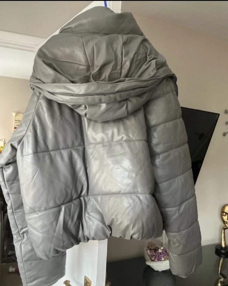 Кожаная аутентичная женская куртка-пуховик Dkny размер XL - Изображение 3 из 4