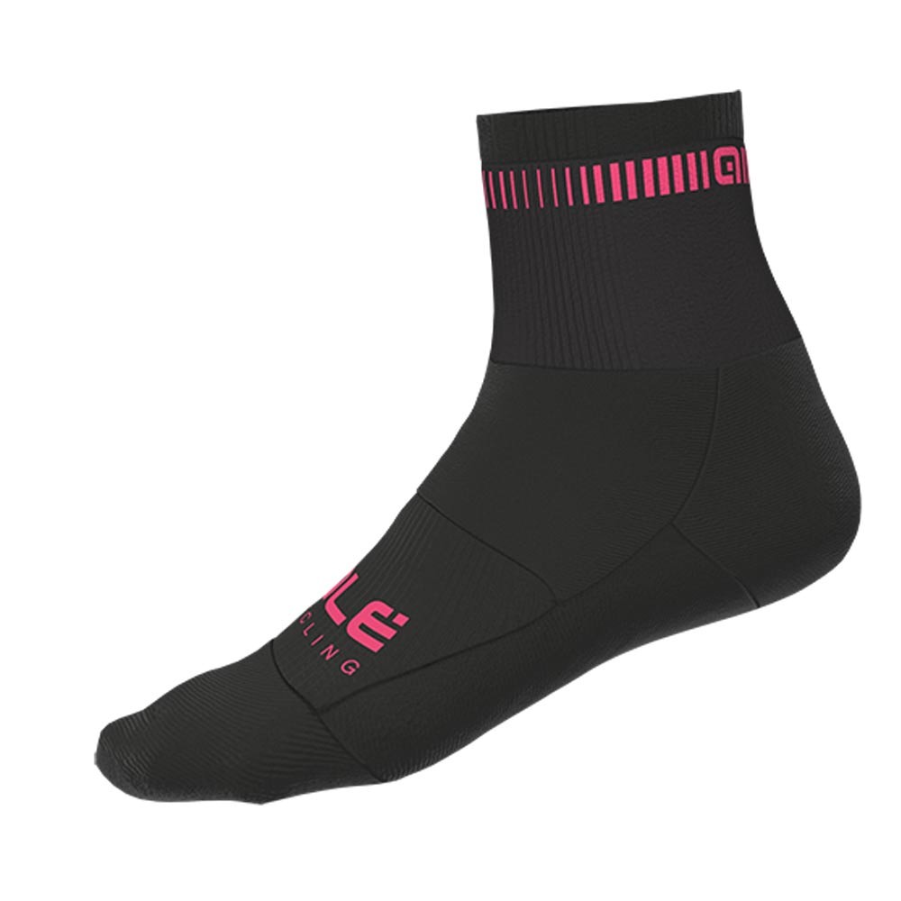 Носки с логотипом Alé Clothing Q-Skin длиной 12 см, черные/розовые, M/40-43