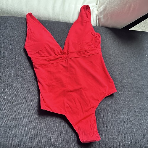 Swimsuit By Melissa Odabash Womens Red Pompeii V-Neck One-Piece Size 4 5449 - Picture 10 of 11