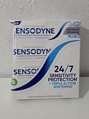 SENSODYNE Advanced Whitening PLUS Toothpaste Sensetive Teeth 6.5 OZ 4 Pack