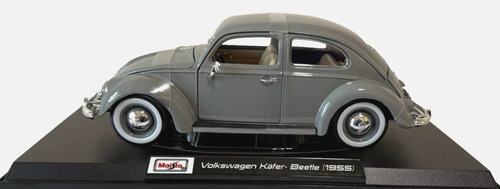 Maisto 1955 Volkswagen Käfer Käfer Diecast 1:18 Auto grau silber Sonderedition - Bild 5 von 7