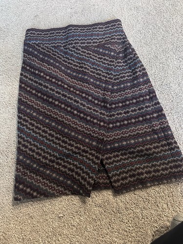 Doncaster Brown Blue Chevron Knit Skirt Size 4 - Picture 1 of 8