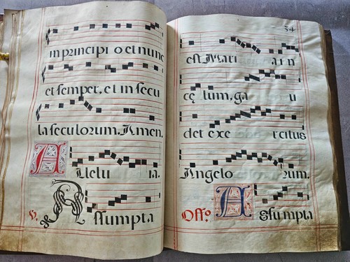 Antique Giant Antiphonary / Antiphonal Manuscript 17th Century Complete Vellum - Picture 9 of 22