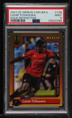 2021-22 Merlin Collection Chrome UCL Gold Refractor /50 Loum Tchaouna Rookie RC