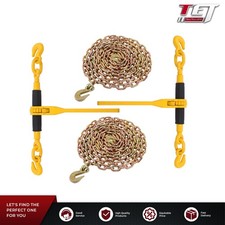 2 x Steel Yellow Chain and Bundle Kit 5/16" to 3/8" G80 7100lbs Width 20ft Chain