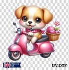 Valentine's Day Puppy Dog UV DTF Sticker - Glass Laptop Tumbler Cup bf840