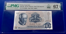 NORWEGEN. 10 Kroner 1983 P.36c PMG MS-67 EPQ