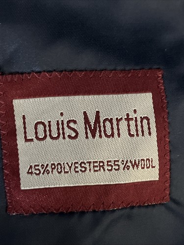Louis Martin Men's 1410 Poly Wool Navy Blue Hopsack Button Up Classic Blazer 46L - Picture 20 of 22