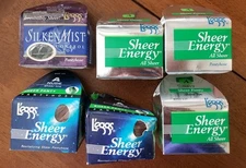 Tot of 6 Leggs Sheer Energy Size A SHEER PANTY & TOE Pantyhose NUDE Navy BLK