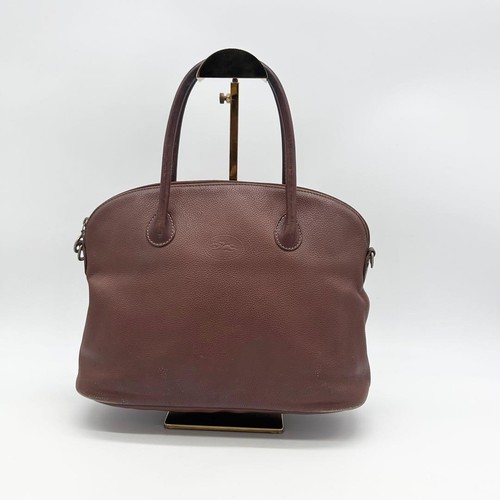 Longchamp Schultertasche Tote Bag aus braunem genarbtem Leder Made in France ... - Bild 4 von 24