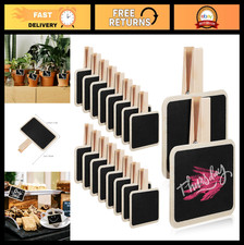 20Pcs Mini Chalkboard Signs with Clips - Wooden Message Board Tags for Memo  Fo