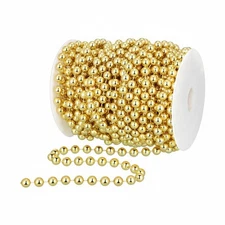 50ft Christmas Tree Beads Artificial Pearls Garland Plastic Beads Roll for Ch...