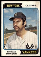 1974 Topps Thurman Munson( poor condtion) New York Yankees #340