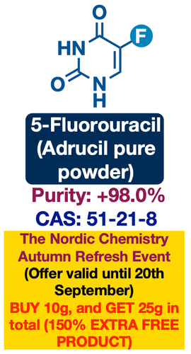 5-Fluorouracil (POWDER) 98% | AUTUMN SALE: Buy 10g, Get 25g in total! | 51-21-8