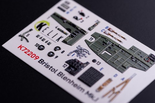 Calcomanía detalle cabina 3D KeliK K72209 (para Airfix) avión Bristol Blenheim Mk.I - Imagen 5 de 9