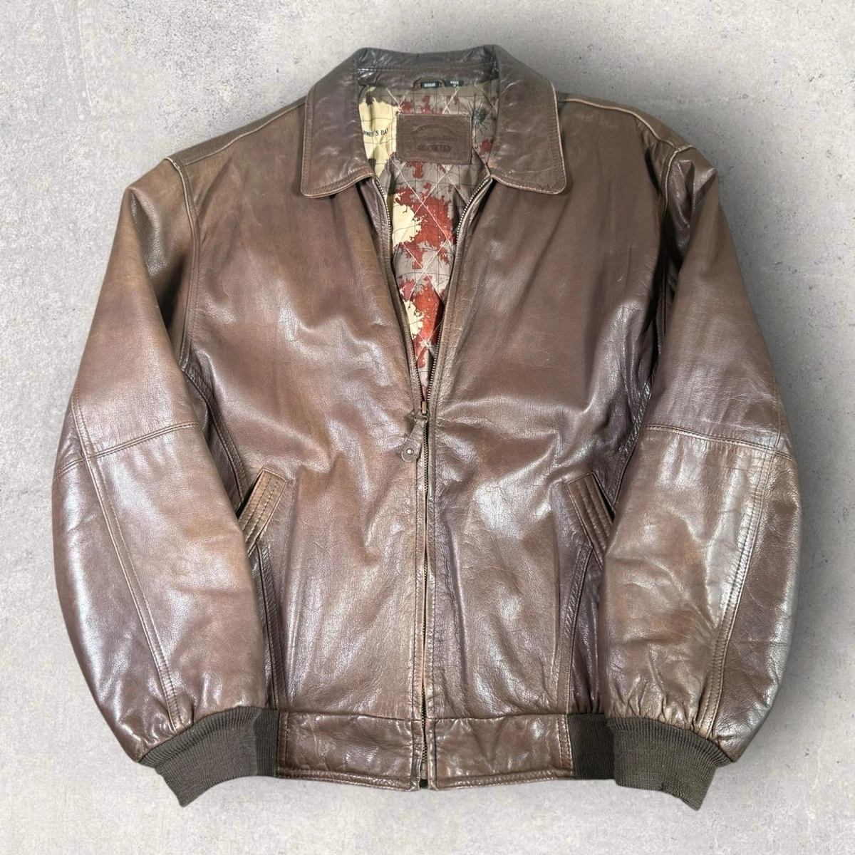 ジャケット・アウター StJohn'sBay leather bomber Jkt old gap Preços baixos em St. John's Bay jaquetas de couro Escudo exterior