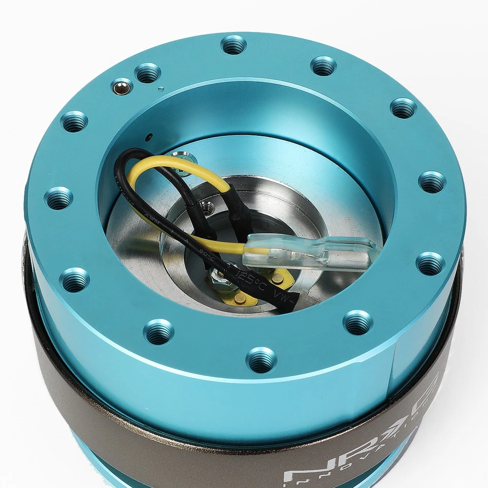 NRG Aluminum Steering Wheel Quick Release Gen 2.0 Minty Fresh Body/Titanium Ring - Image 4 of 4