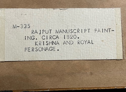 Original Antique Rajput Painting 1820 Krishna And Royal Hinduism Personage - Picture 12 of 12