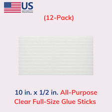 10 in. x 1/2 in. All-Purpose Clear Full-Size Glue Sticks (12-Pack)