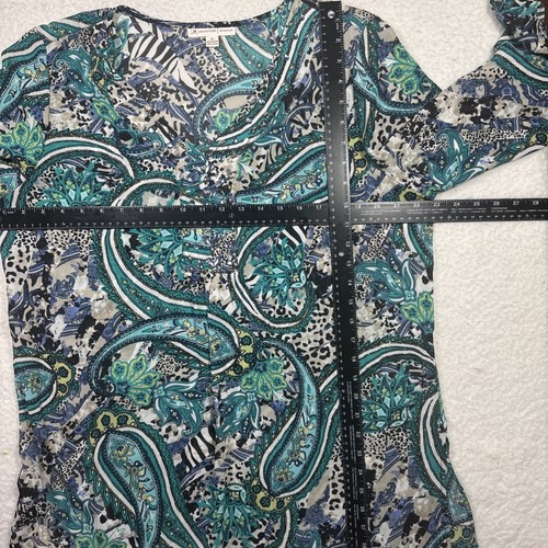 JM Collection Woman Top Beaded Neck Multicolor Wild Paisley Size 1X NWT - Picture 6 of 11