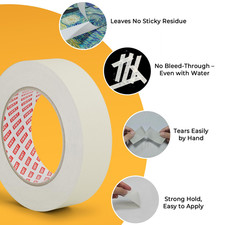 Masking Tape 1" X 55 Yards X 12 Rolls Bulk Adhesive Painting Tape for General