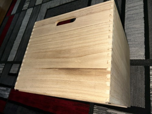 Target Brand -lightly Used wooden Album/record crate-Natural w/handles - Picture 12 of 13