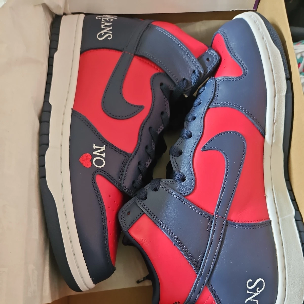 Nike Supreme x Dunk SB High By Any Means - Red Navy for sale | eBay