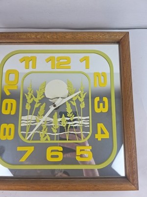 1976 Hoursakes Lucid Lines Mirror Clock Virgil Thrasher Style 13