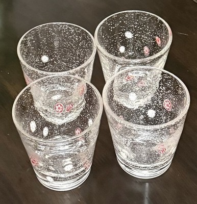 Crate And Barrel Zazz Red Double Old Fashioned Whiskey Glasses Set Of 4 15 Oz