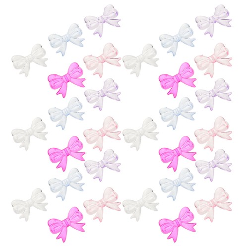  50 Stück Bow Cupcake Topper: Bunt Transparent Bowknot Tortendeko - Schleife - Bild 3 von 12