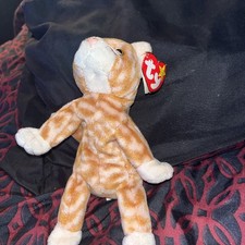 TY Beanie Baby - AMBER the Gold Tabby Cat (7.5 inch) - MWMTs Stuffed Animal Toy