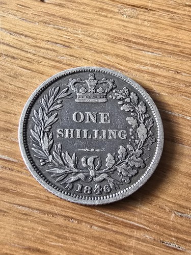 1846 Shilling Victoria British Silver Coin