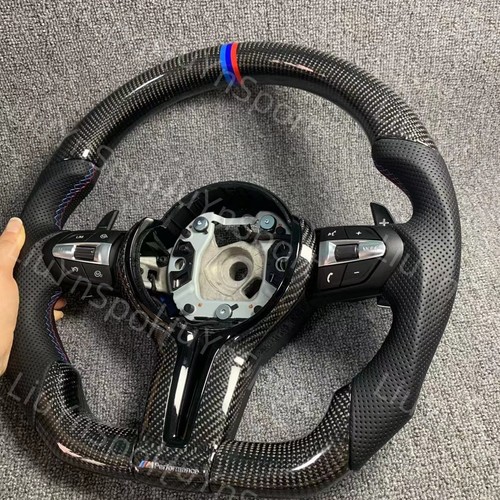 Carbon Fiber Leather Steering Wheel for BMW F06 F12 F13 F30 F80 M3 F82 M4 M2 M5 - Picture 3 of 7
