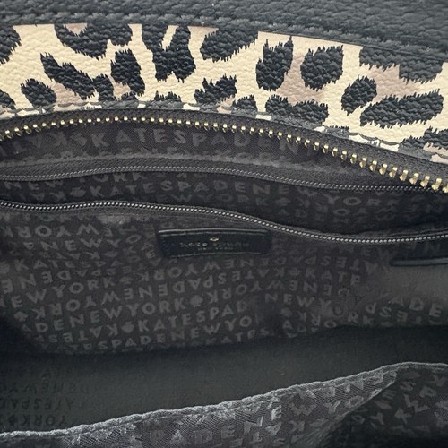 Kate Spade Lana Grove Street Satchel Handbag Black/Leopard Print - Picture 5 of 12
