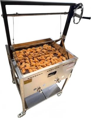 GAS SHARK 12 Gallon Deep Fryer Cart with Basket Lift | Portable 4 Wheel Large Batch Fryer
