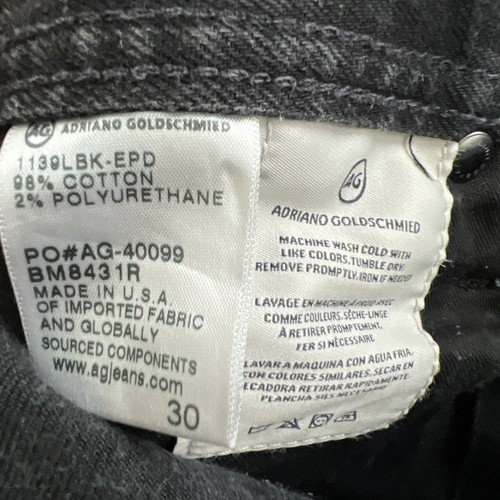 AG Adriano Goldschmied Dylan Slim Skinny Jeans Mens 30x34 Black Wash - Picture 18 of 20