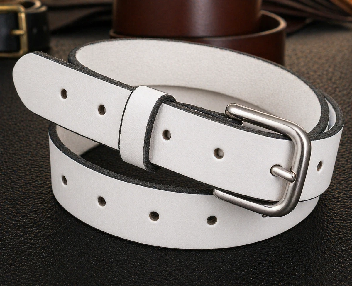 White Leather Belts for Men for sale | eBay