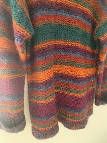 Maglione pullover maglia grossa donna vintage taglia M/L striscia luminosa multicolore cabina calda - Foto 2 di 20