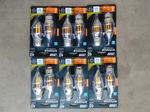 Feit Electric 60-Watt Equivalent CA10 Chandelier Light Bulb, Soft White 12-Pack - Picture 1 of 3
