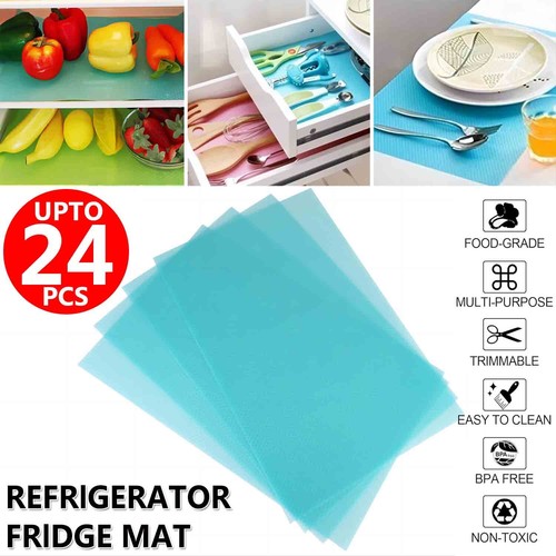 Refrigerator Fridge Mats Pad Drawer Liners Washable Kitchen Waterproof Shelf