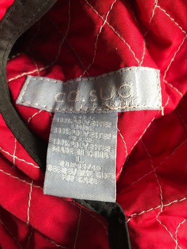 Casual Reversible Red & Black Quilted Jacket Coat Zipper Machine Washable L - Picture 11 of 12