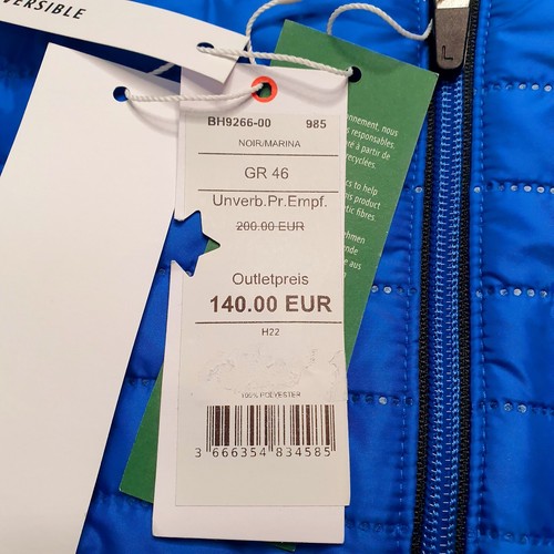 Lacoste Steppjacke Herren Ärmellos Gr 46 Blau Schwarz Gefüttert Umkehrbar Leicht - Bild 10 von 17