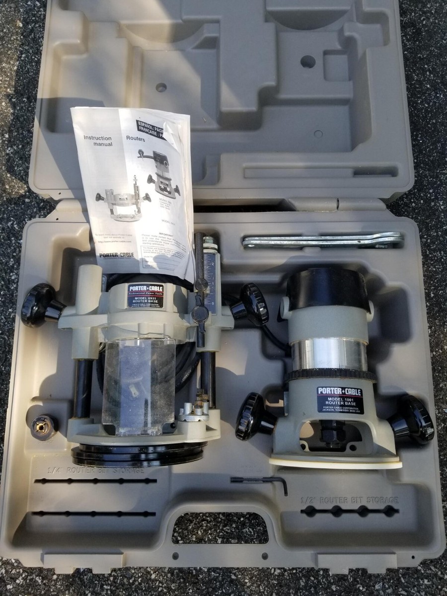Porter Cable 690 6931 6911 Heavy Duty Router w/ Case & Bases
