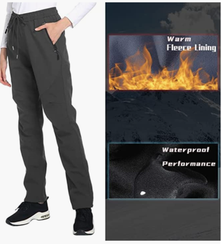 Para mujer Pantalones de esquí de nieve Impermeables A prueba de viento Forrados de lana Pantalones cálidos de senderismo - Imagen 28 de 30