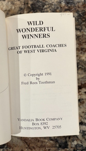 WV Great Football Coaches Of WEST VIRGINIA High Schools WVU College 1991 Book - Picture 5 of 5