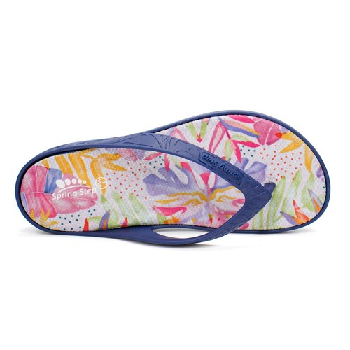 Women Spring Step Contilo Cushioned Flip Flop Thong Sandals - Navy Blue - Picture 5 of 6