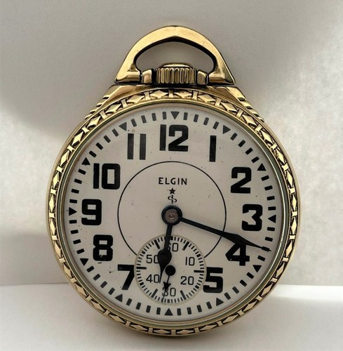 ELGIN BW RAYMOND 10K GOLD FILLED 21 JEWEL 16S POCKET WATCH - Picture 1 of 5