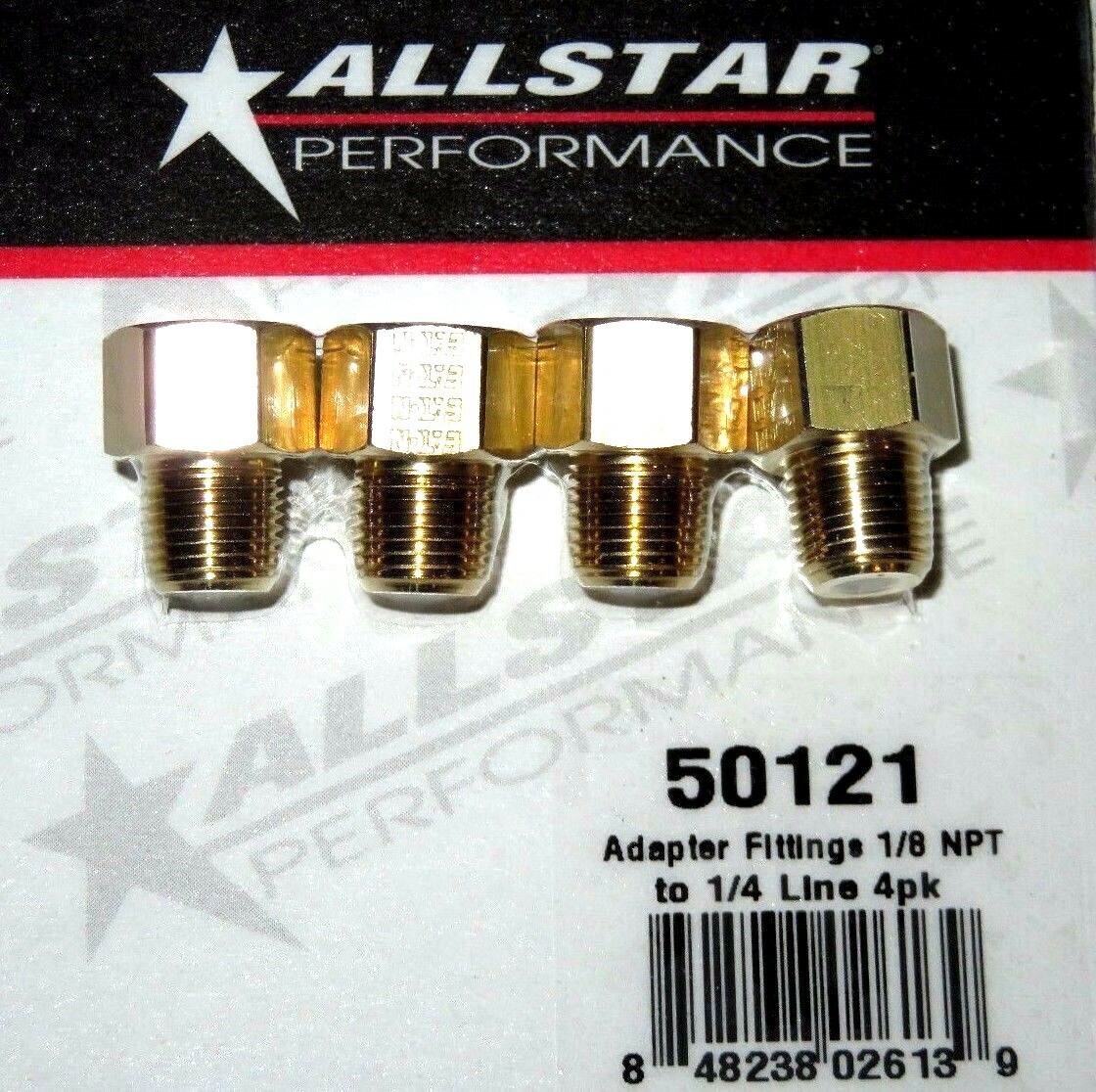 Allstar Inverted Flare Union 4pk 1/4in Line 7/16-24 Allstar Inverted Flare Union 4pk 1/4in Line 7/16-24