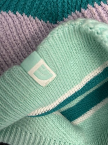 North Face Girls Reversible Beanie Teal Purple Green Yellow Hat Knit Cap Winter - Picture 11 of 15